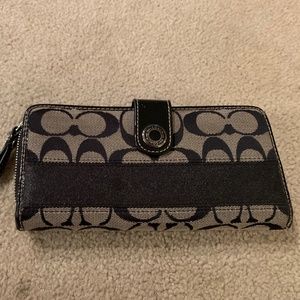 Black Coach Checkbook Wallet